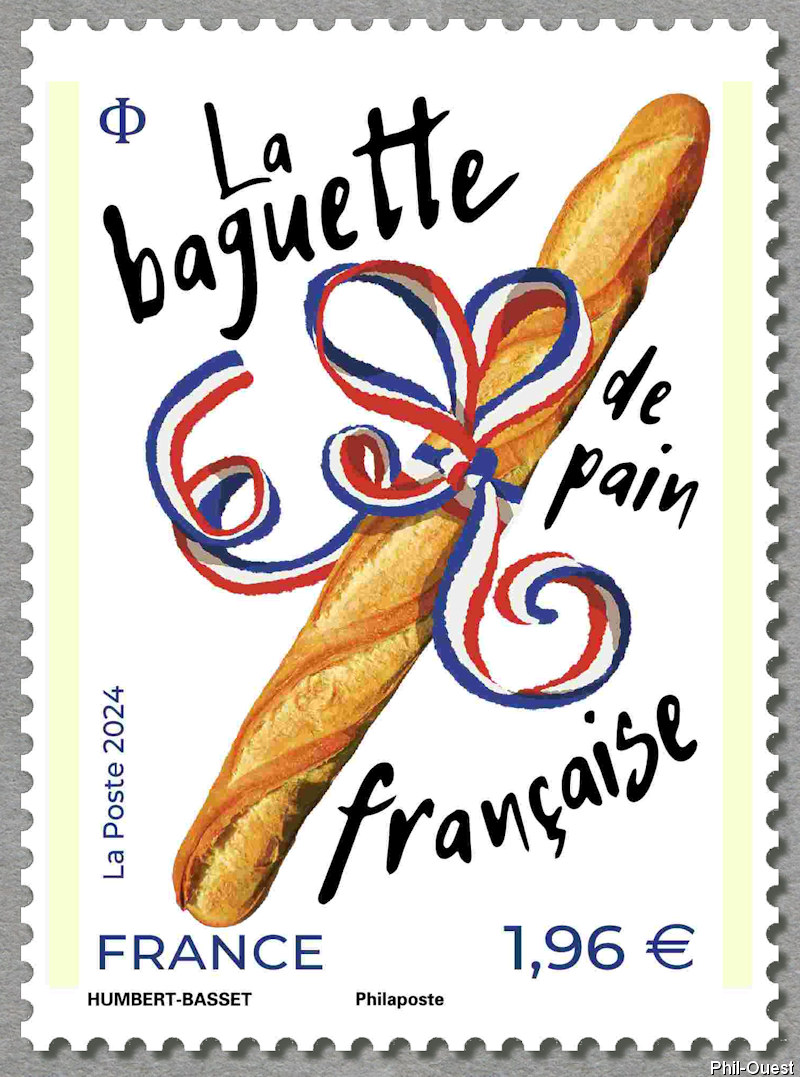 PhilOuest's tweet image. 20 ans après le timbre consacré au pain La Poste émet en 1er jour un timbre consacré à notre baguette nationale, toute chaude sortie du fournil de Stéphane Humbert-Basset. Vous pouvez le a voir ici phil-ouest.com/Timbre.php?Nom… emballée dans sa feuille de 15 timbres. 
Bon appétit !