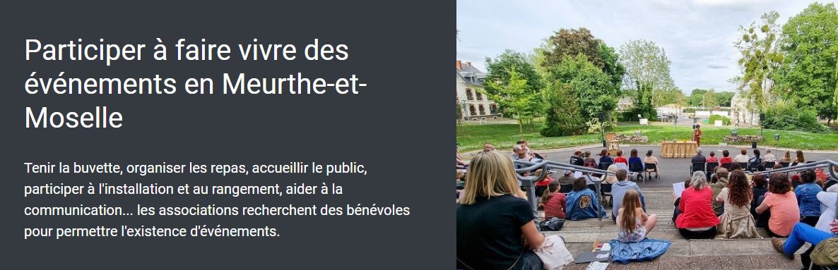 #Engagement Organiser des soirées, tenir la buvette, créer un événement sportif... Vous aimez prendre part à des événéments, vous investir et faire bouger le territoire #Departement54 ? Alors de nombreuses missions de bénévolat sont faîtes pour vous 👇 engagement.meurthe-et-moselle.fr/operations/33?…