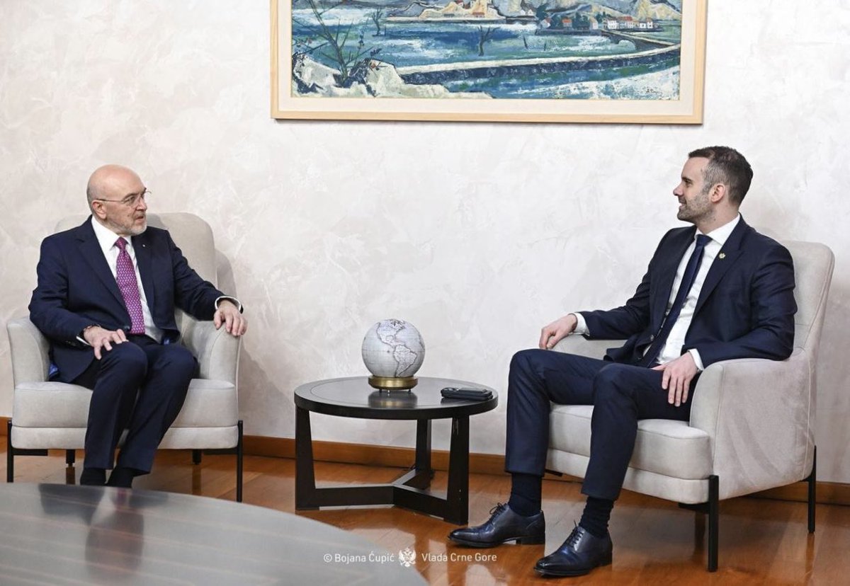 During my visit to #Podgorica I had the honor to meet with the Prime Minister of Montenegro , Mr. @MickeySpajic to whom I expressed the unwavering support of the Greek government for the accession of Montenegro to the European Union.