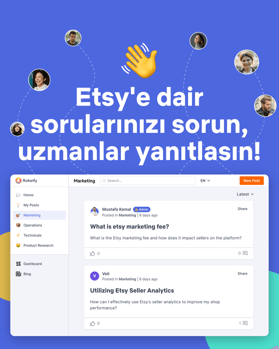 roketfy_tr's tweet photo. Roketfy Community yayında! Etsy'de satış yapmaya dair sorularınızı Roketfy topluluğuna sorun ve uzmanlardan, Etsy profesyonellerinden ve deneyimli diğer satıcılardan yanıtlar alın. Topluluğumuzda bilgi alışverişi yaparak satış stratejilerinizi geliştirin! 🚀

#EtsyCommunity https://t.co/ezrO9bVJ5c
