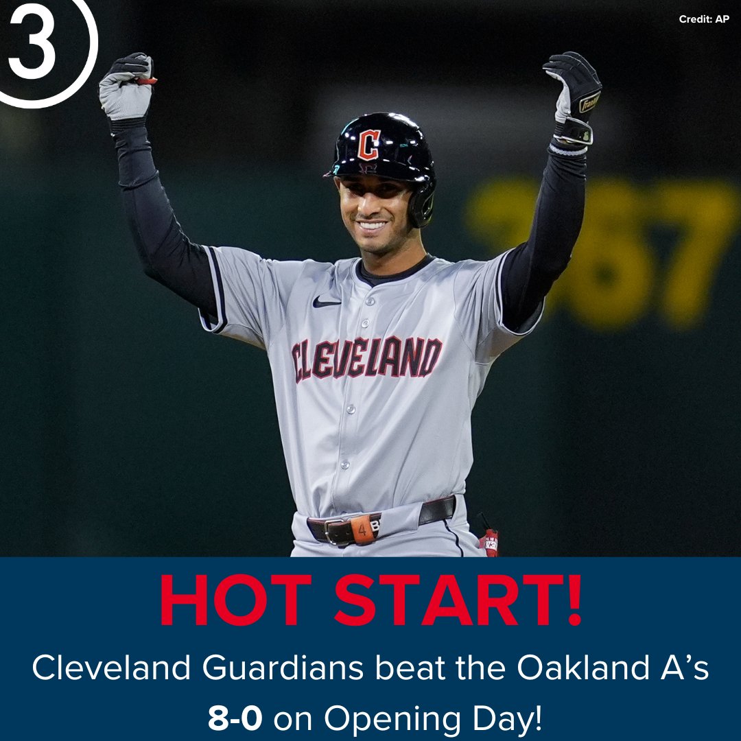 ICYMI: The Cleveland Guardians got off to a HOT START after beating the Oakland A's 8-0 on Opening Day! wkyc.com/article/sports…