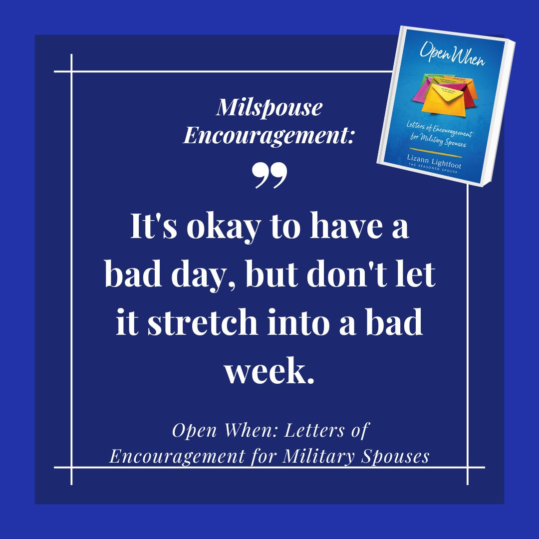 Hey #militaryspouse, we all have bad days. How do you pick yourself up and keep going? Military life will break you down, but my book, 'Open When,' is full of encouraging messages for those days when you just need to hear a kind, friendly word!  tinyurl.com/OpenWhenAmazon