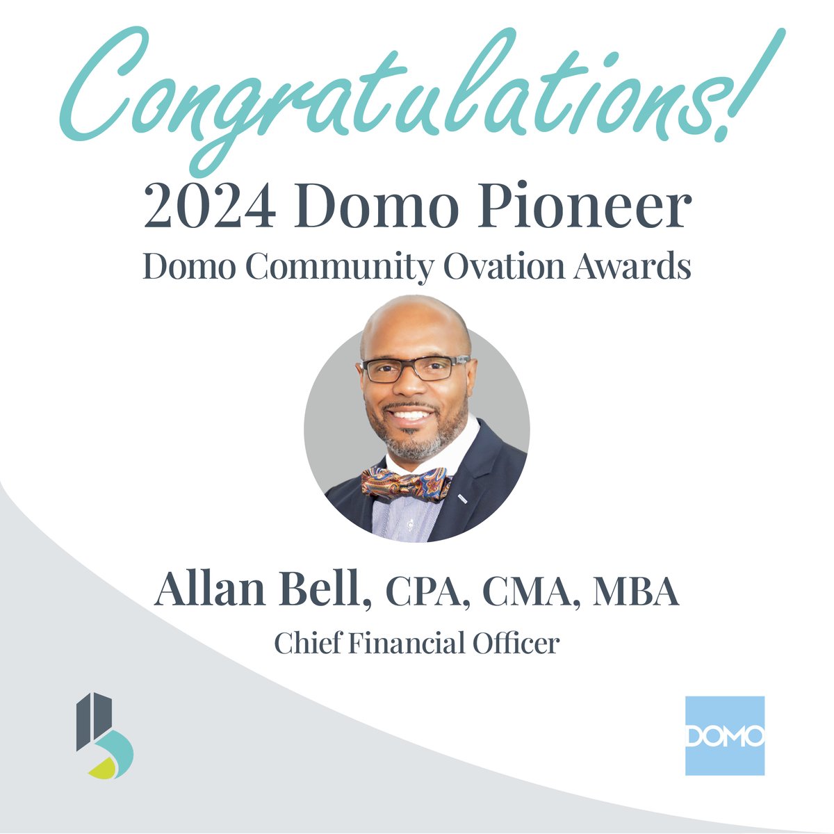 Congratulations to our very own Chief Financial Officer, Allan Bell, for being recognized as the Domo Pioneer at the 2024 Domo Community Ovation Awards. Congrats, Allan, and thank you @domotalk! #Domo #Awards #DP24 #BradleyCompany