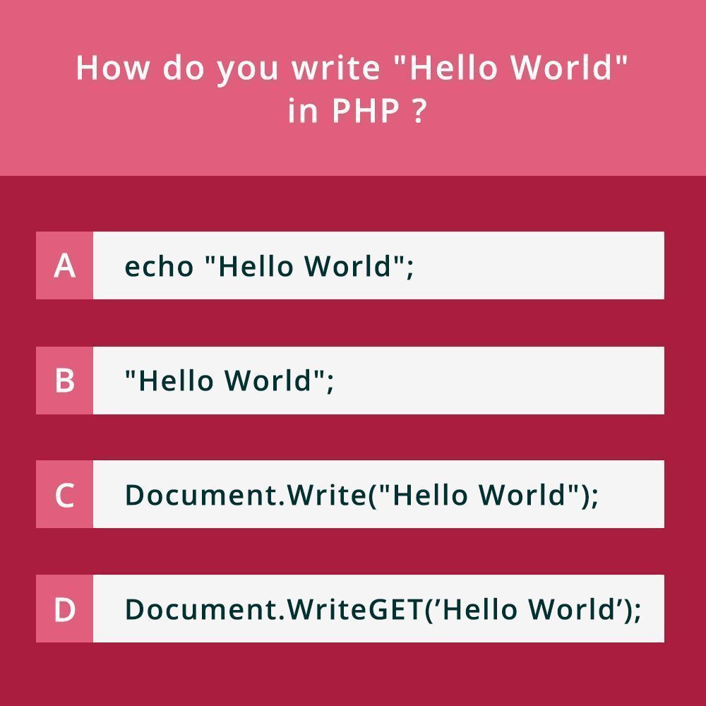 WeArePirple's tweet image. How do you write "Hello World" in PHP?
#php #php7 #php5 #wordpress #laravel #codeIgniter #wordpress #code #learnToCode #pirple