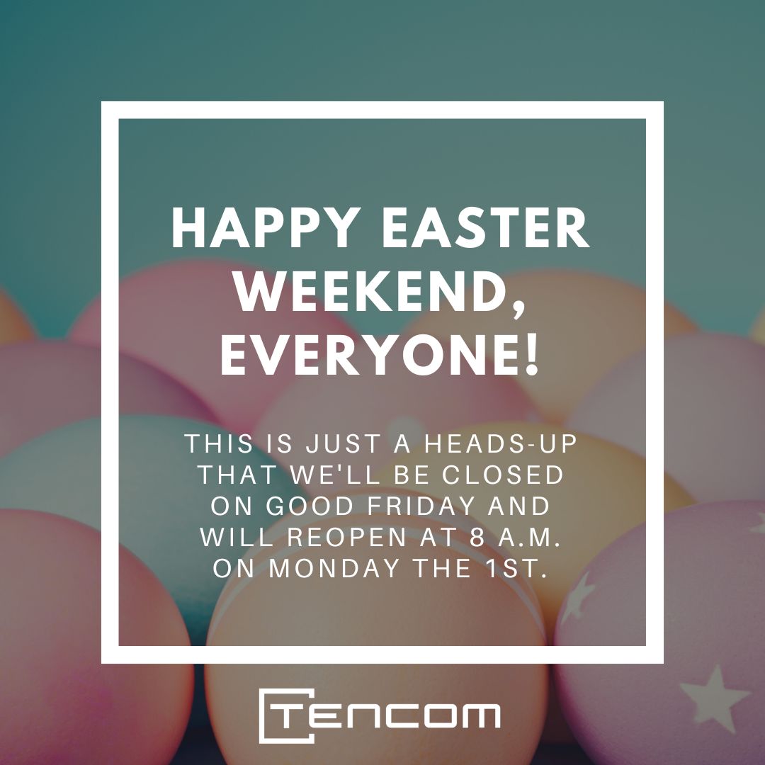 tencom's tweet photo. Tencom will be closed on Good Friday and will reopen at 8 A.M. on Monday the 1st. We hope you have a blessed Easter weekend. 

#itservicescompany #itservicesnearme #websitedesign #letustakecareofit #dyersburgtn #jacksontn #memphistn #tencom https://t.co/lnkHLIWEHW
