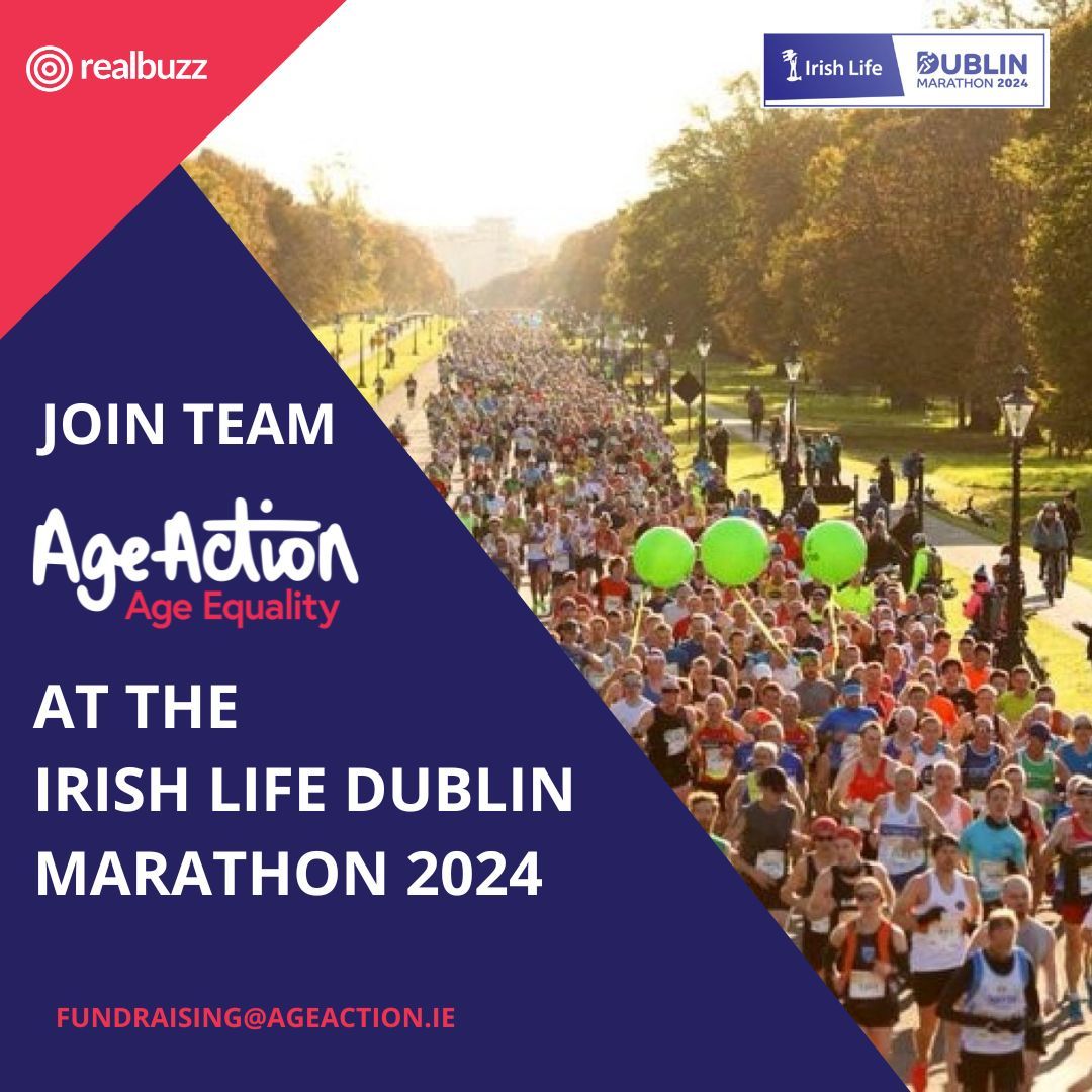 🏃‍♀️ Run for Age Action in 2024! 🏅 Join Age Action & @realbuzzcom at the Dublin Marathon. Support older people while challenging yourself! 📅 27 Oct 2024 💰 Raise €500+ 🎽 Join Team Age Action: buff.ly/3v9d1zM #DublinMarathon2024 #RealBuzz