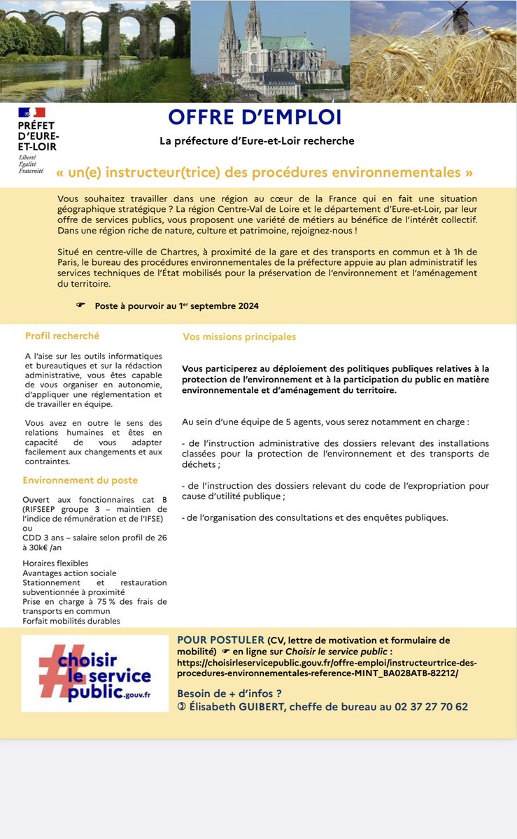 Prefet28's tweet image. 🔵 La préfecture d’Eure-et-Loir recrute🔴

Pour postuler, plus d’informations ci-dessous 👇