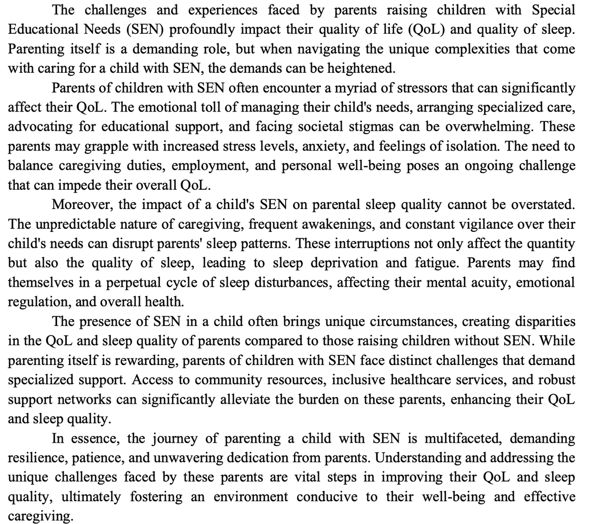 SpcialNdsJungle's tweet photo. True story..."the impact of a child's SEN on parental sleep quality can't be overstated..constant vigilance over their needs disrupts sleep patterns....[SEN] Parents are unsung heroes...making enormous sacrifices to ensure the[eir child's] wellbeing" https://t.co/bfaYLHC1zT https://t.co/5LwczI4oxU