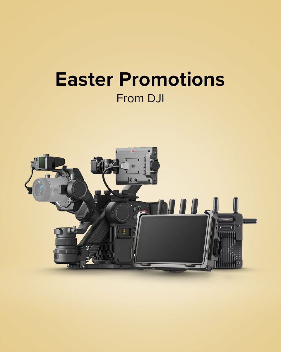 Shop our exclusive DJI deals this Easter weekend! - FREE Ronin 4D Video Transmitter and High-Bright Remote Monitor when you buy a DJI Ronin 4D 6K - FREE DJI 18mm F2.8 lens when you buy a DJI Inspire 3 Combo Follow the link to access these deals + more: buff.ly/3TS6Ycx