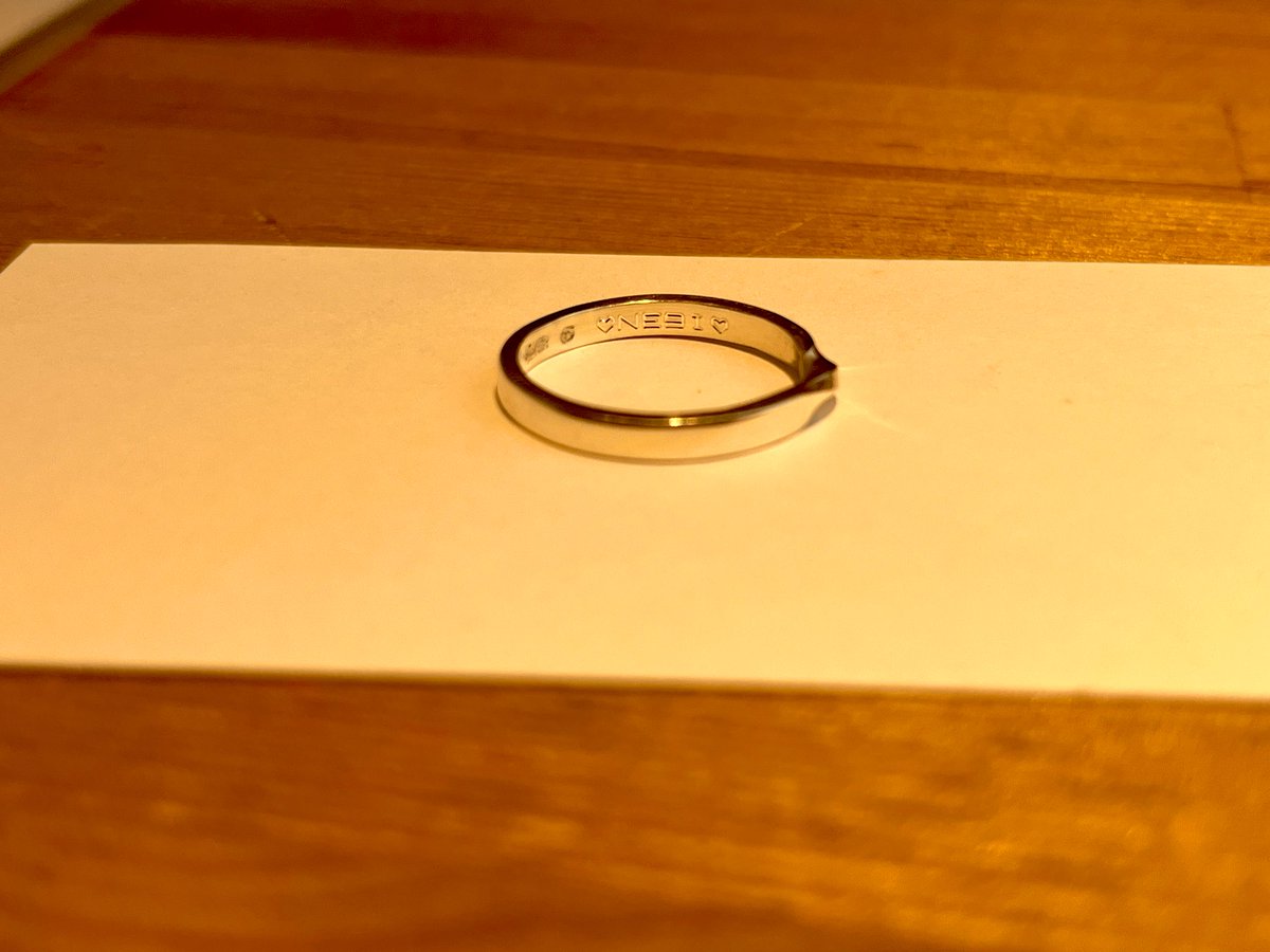 Neblooya's tweet photo. Today I got to make rings, inside of one I had my favorite bible verse engraved 1 Corinthians 13: 4-8 "Love is Patient, Love is kind..." &amp; on the other one I got Nebi! Would definitely recommend making rings if you ever go to Japan, they'll be a forever memory #ringram https://t.co/jtYSGifyxv