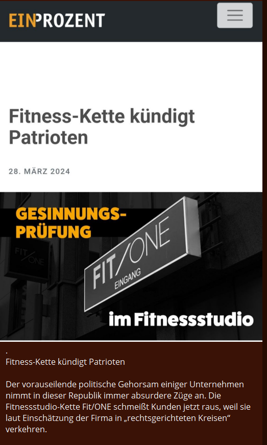 Fitness-Kette kündigt Patrioten

einprozent.de/blog/meinungsf…