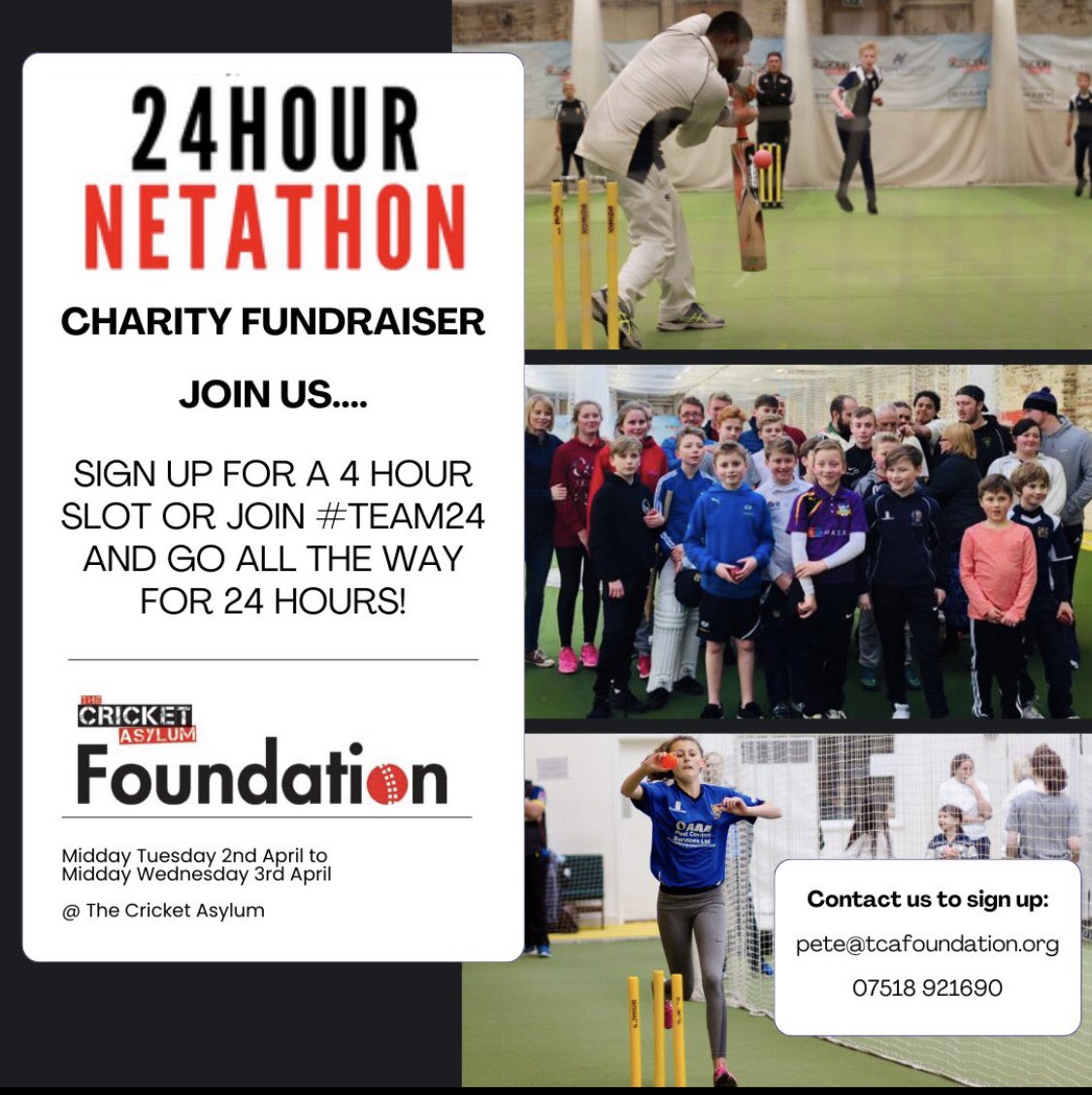 Proud to be a Trustee of @TCA_Foundation, a Halifax 🏏 charity doing loads for the community. Our main fundraising event, the 24hr Netathon, is next week! Please come & get involved, open to all but also @Halifaxjuniorc1 Tavs session, Women’s Lanes, overnight indoor comp, Iftar!