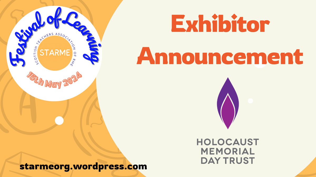 🕯️Learn about the resources from Holocaust Memorial Day @HMD_UK at the STARME Festival of Learning on May 15th. Get practical advice and resources for how to embed this in your classroom. Get your tickets today at starmeorg.wordpress.com #STARMEfest2024