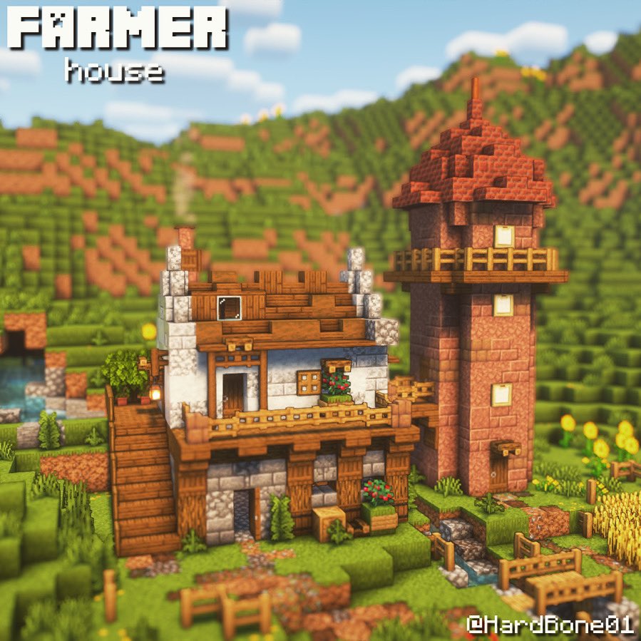 Farmer house #minecraft #minecraftbuilds #minecraft建築コミュ