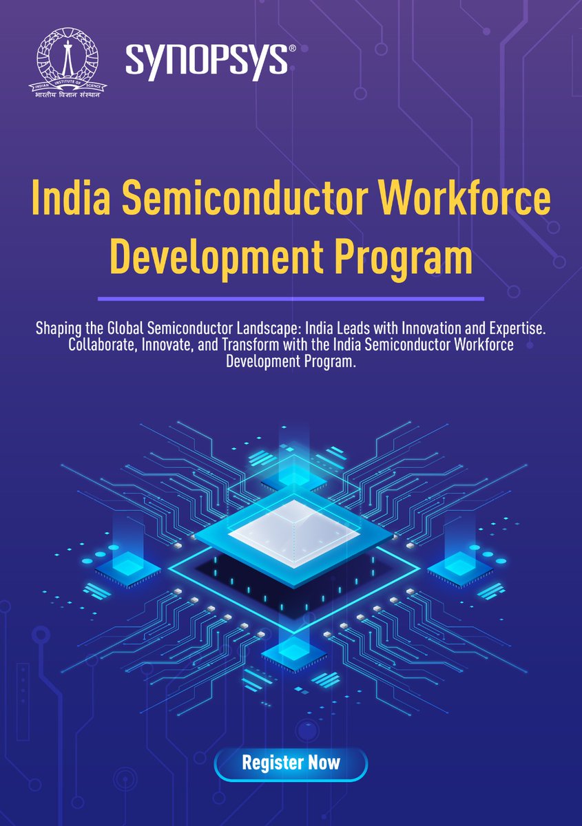 AshwiniVaishnaw's tweet image. Customized skilling solution from @iiscbangalore and @Synopsys through its flagship India Semiconductor Workforce Development Program (ISWDP) for students and professionals to acquire expertise and excel in the semiconductor sector. 

🔗 iisc-iswdp.org/index.php
