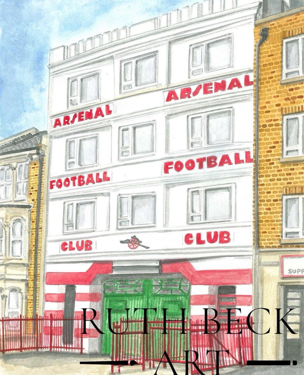 🚨GIVEAWAY🚨 WHEN (positive vibes!) we beat Man City A lucky follower who Reposts will win this RuthBeckArt @Arsenal print of the West Stand entrance at Highbury. You must follow me and RT to enter. I’ll announce the winner after our victory🙏🏻💋 GOOD LUCK #MCIARS #Giveaway