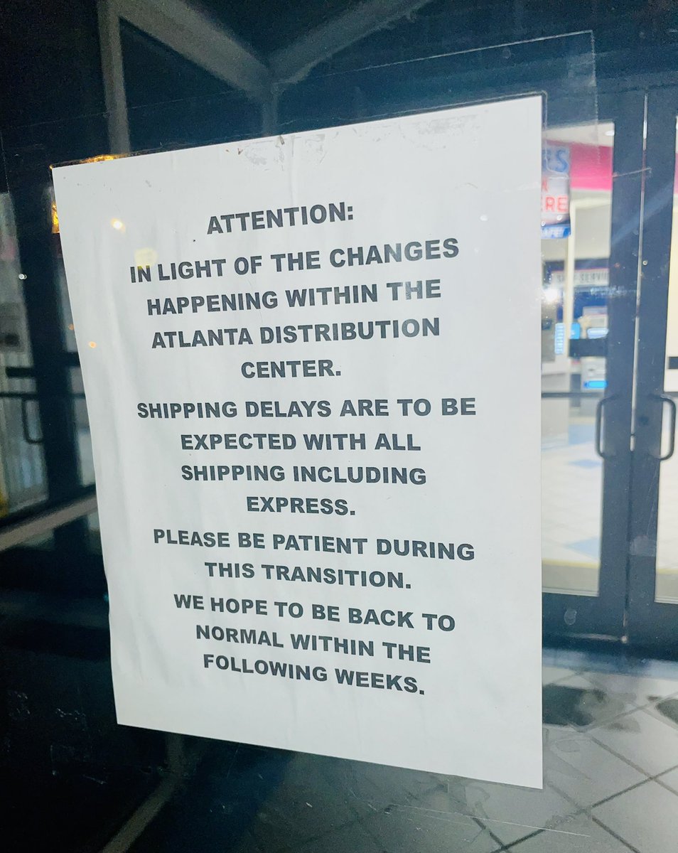 USPS maintains “operations are improving” in metro Atlanta following opening of new Palmetto regional processing and distribution center. But visit local post offices and see signs like this ⬇️ Talk to residents and the stories of delayed and missing mail continue…