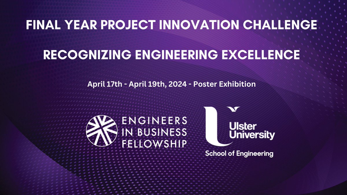 Excited to announce our first partner for FYP Innovation Challenge at @UlsterUni , Belfast on April 17th - 19th, 2024. @EngineersnBiz is committed to promoting business education for engineers, improving lives, and boosting economies. We thank you for your continued support!