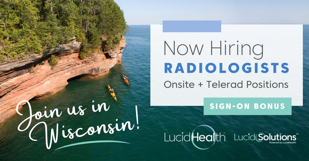 Did you know WI is one of the best places to live in the US? And did we mention our 4 practices are hiring radiologists across all subspecialties?? Onsite and remote. loom.ly/RghRDMc #radjobs #radcareers #radres #radfellows #ClearlyTheFuture #PoweredByLucidHealth