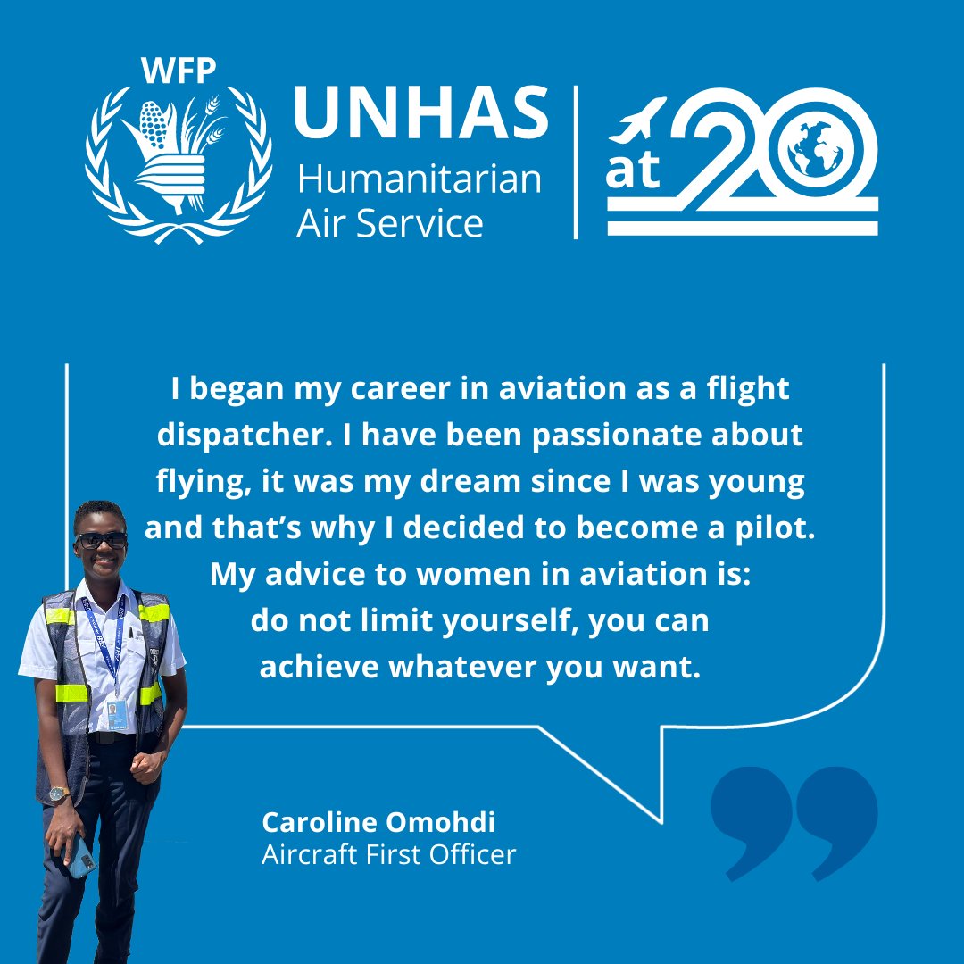 Let's conclude the week with a message from Caroline, pilot of a Cessna Caravan 🛩️ in Kenya: 'Do not limit yourself, you can achieve whatever you want' 💭 What about you, what's your dream? #UNHAS20