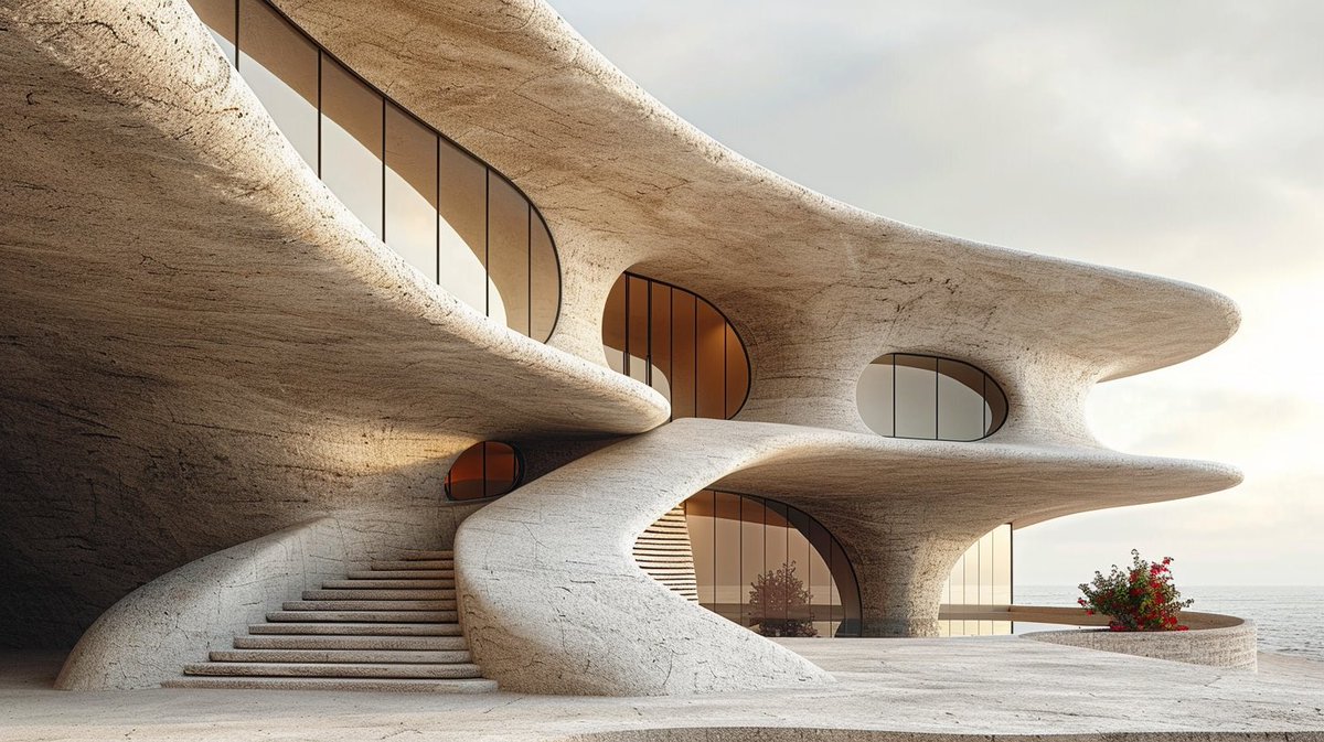 Organic cave-like architecture.
Our exploration of this typology via generative AI
#ai #aiarchitecture #aiart #aidesign #aicreativity #architecture #MidjourneyAI #midjourney #aigc #artificalintelligence #diffusionmodels #modernarchitecture #neuralarchitecture