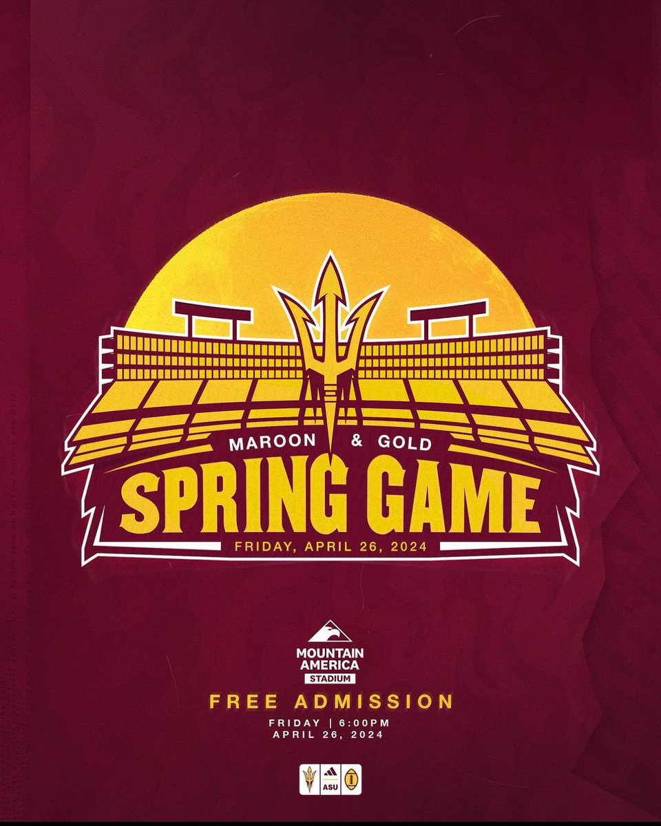 We are excited to see you all pack out Sun Devils Stadium for the Spring Game! Come and get the first look at Devils Football in 2024! See you there!