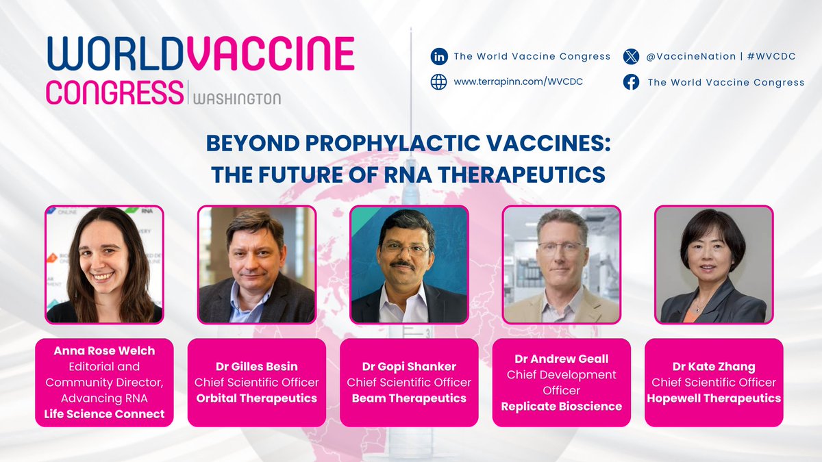 The #BeamTeam's Chief Scientific Officer, Gopi Shanker, will be joining the World Vaccine Congress on April 1st for the panel: Beyond prophylactic vaccines: the future of RNA therapeutics. Learn more about the panel here #DaretoBeam terrapinn.com/conference/wor…