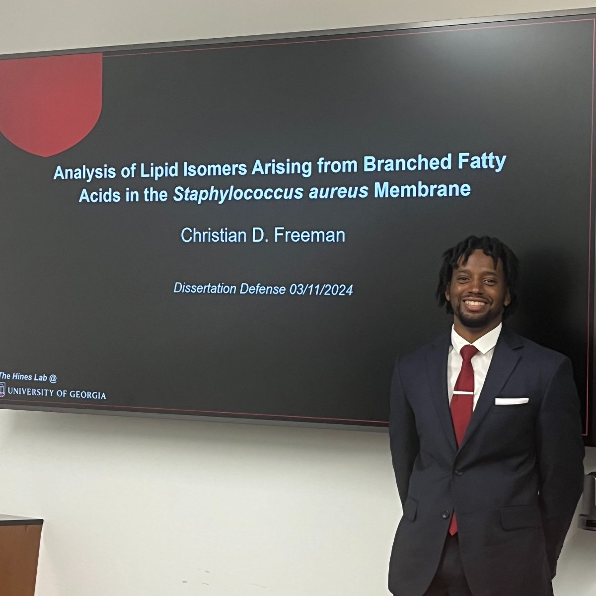 KM_Hines's tweet image. It&apos;s been an exciting month for the #HinesLabUGA... We have our first THREE PhDs from the group! Congratulations to Dr. Keerthi Appala, Dr. Kingsley Bimpeh, and Dr. Christian Freeman!  I&apos;m so proud of you! @keerthy_appala @CFreeChem @BimpehKingsley @UGAChemistry