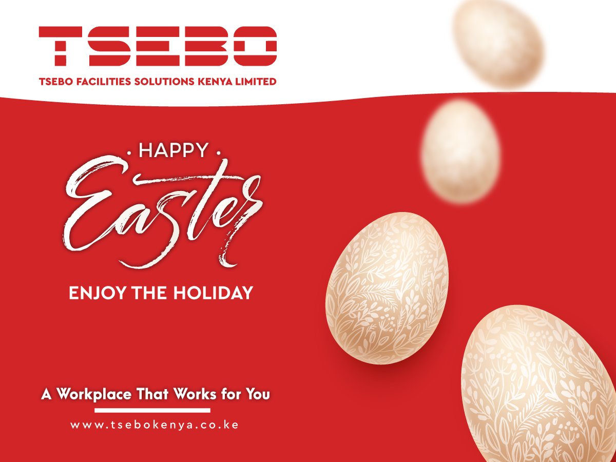 May the joy of Easter be with you and your loved ones!

Learn more: tsebokenya.co.ke
Call: +254 727 741 500
write to: infoke@tsebo.com

#easterholiday2024 #workplacemanagement #facilitiessolutions