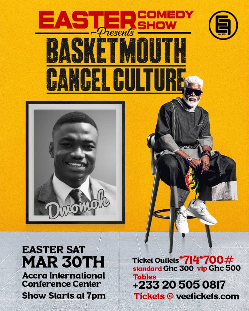 Cancel Culture by @basket_mouth is tomorrow at Accra International Conference Center