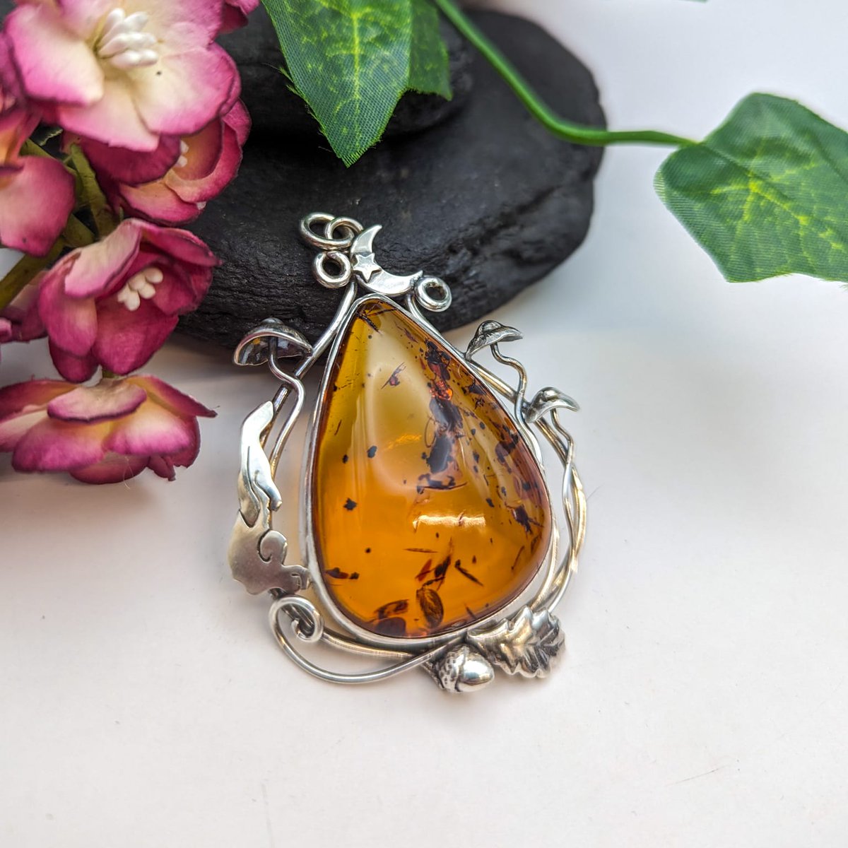 Happy Easter everybody here is a special Easter bunny. Amber Moon A one of a kind hand made sterling silver and baltic amber pendant. Available with full info and more pics at emmascottjewellery.com/product-page/a… #elevenseshour #mhhsbd