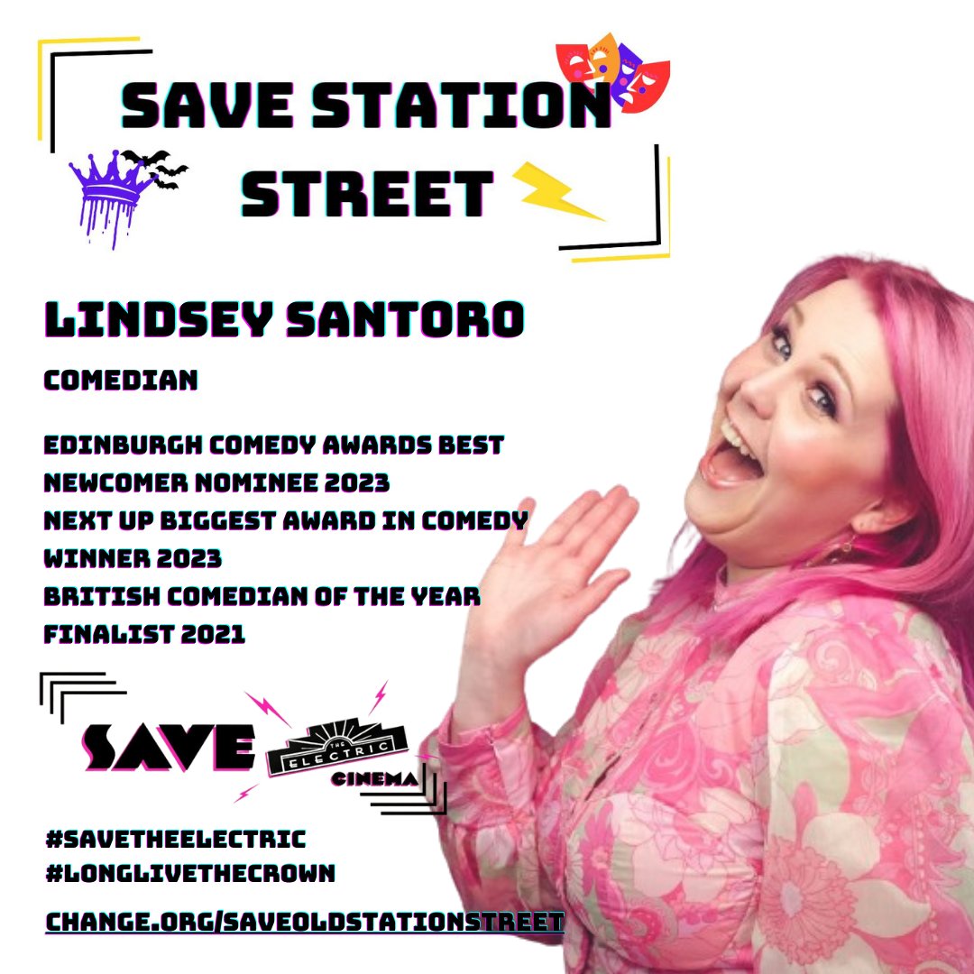 OldStationSt's tweet photo. @LinzSantoro is an outrageously funny Brummie that loves The Electric so much she got married there. You can imagine the jokes she'll tell if they want to turn Station Street into a bland apartments

Lindsey says #SaveTheElectric and sign the petition: https://t.co/J3uWBAiH9W https://t.co/1pfFBIZMbA