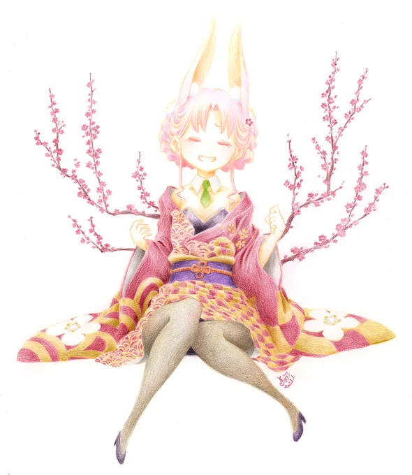 バニーウメさん。#フラワーナイトガールイラスト 