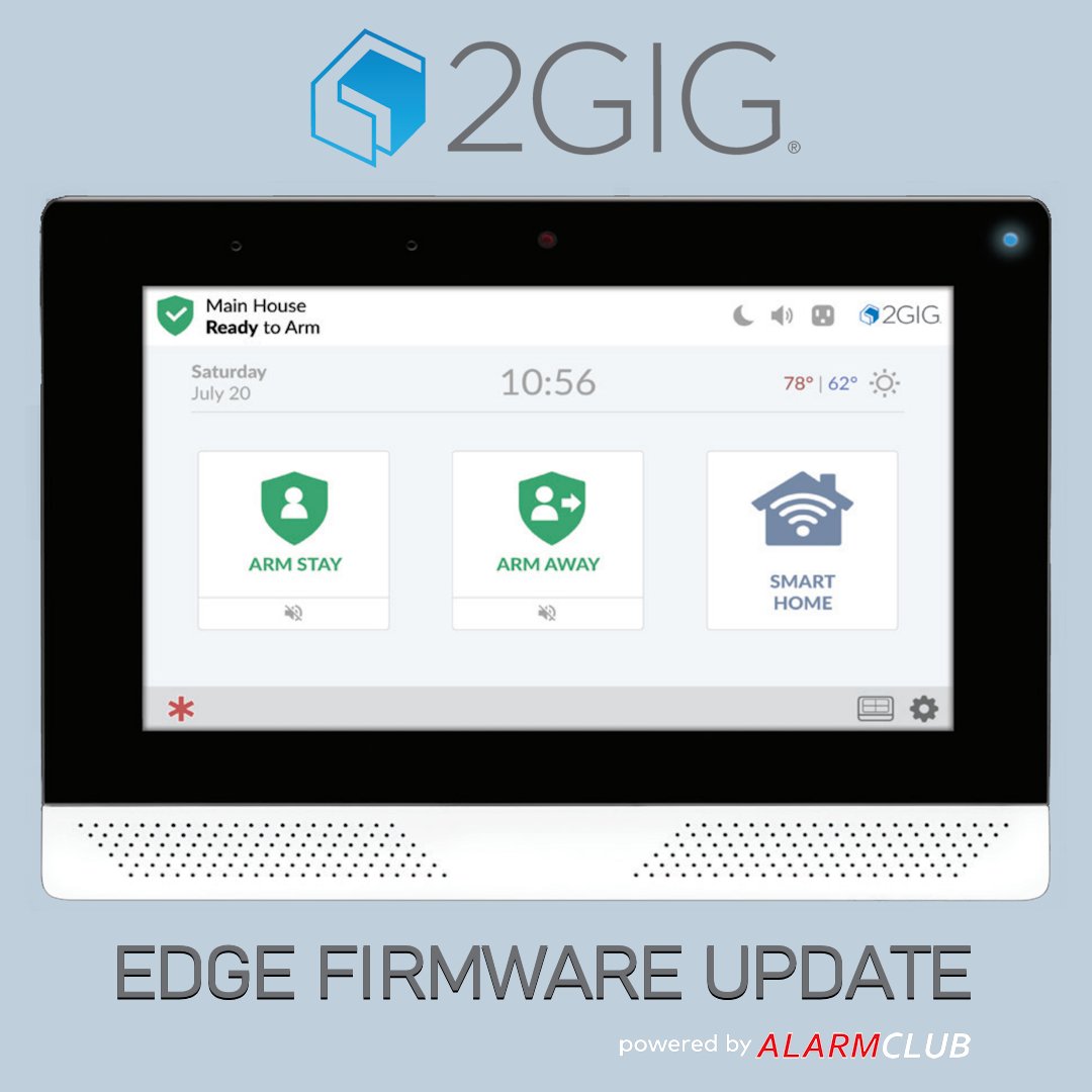 AlarmClub's tweet photo. ✨Exciting news @AlarmClub! We're thrilled to announce that @AlarmDotCom and @2GIGTech are rolling out the latest EDGE 1.2 firmware update to eligible panels in our database, Free of Charge! Improved performance and stability on April 1st!🙌

#SmartHome #2GIG #Security #AlarmClub https://t.co/JjwwHrIJZ1