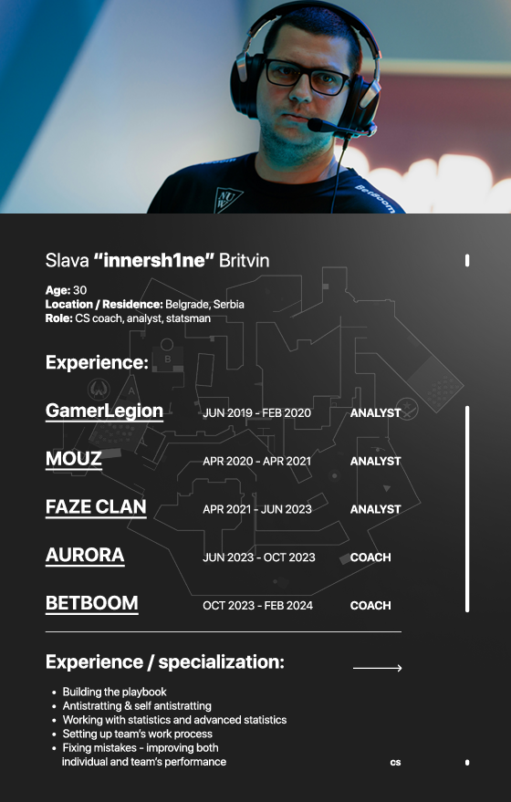 Looking for a CS team as - Head coach - GM - Asst coach - Analyst RTs ♥️♥️ 🔥💰 For investors / orgs without a roster - i've got a finished concept + calculations of a roster from scratch that can be profitable w/o qualifying for a major. 📩 slavabritvin@gmail.com / DMs