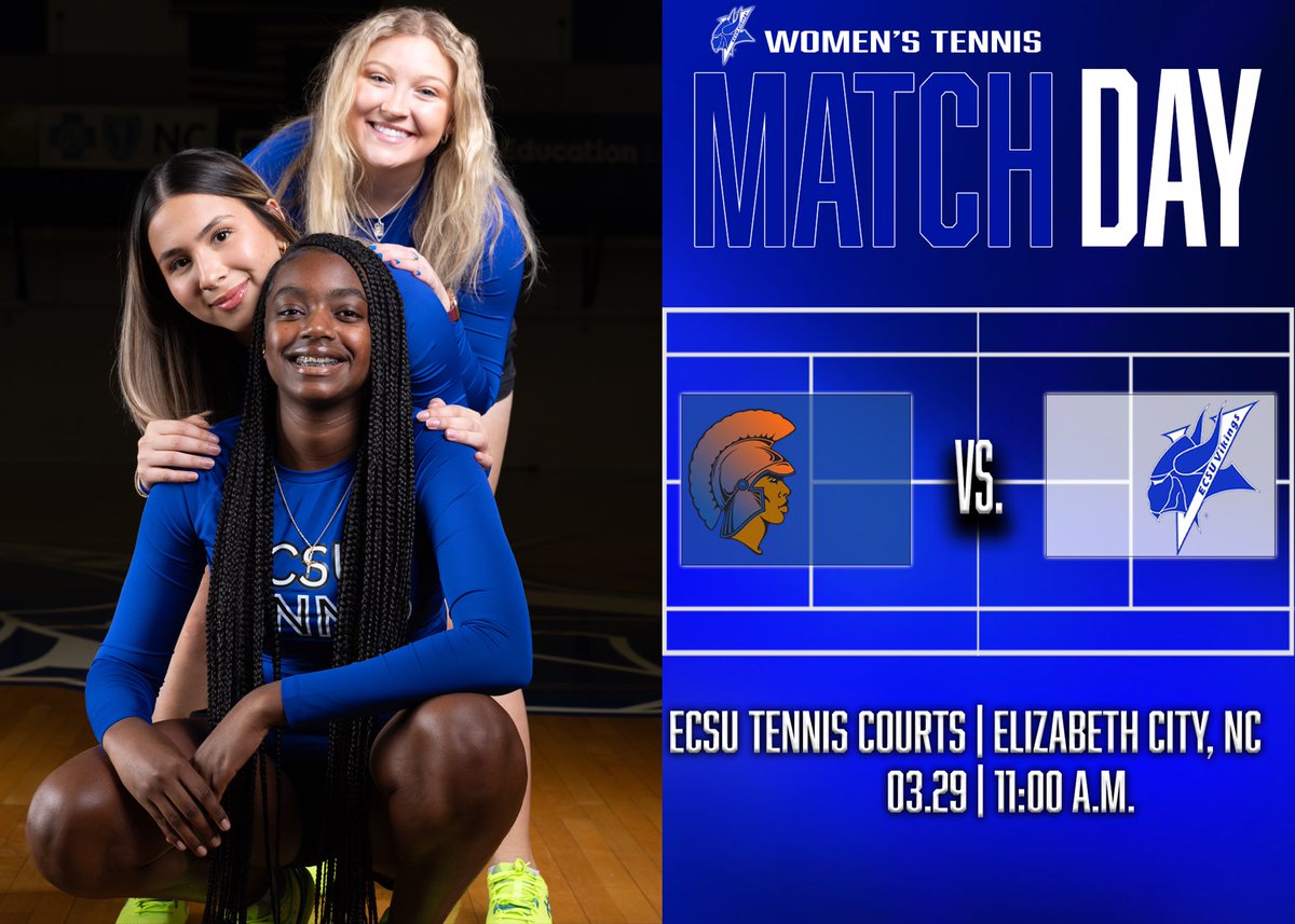 🎾| MATCH DAY CIAA Northern Division 🆚 Virginia State 🗓️ March 29 ⌚️ 11:00 A.M. 📍ECSU Tennis Courts | Elizabeth City, NC