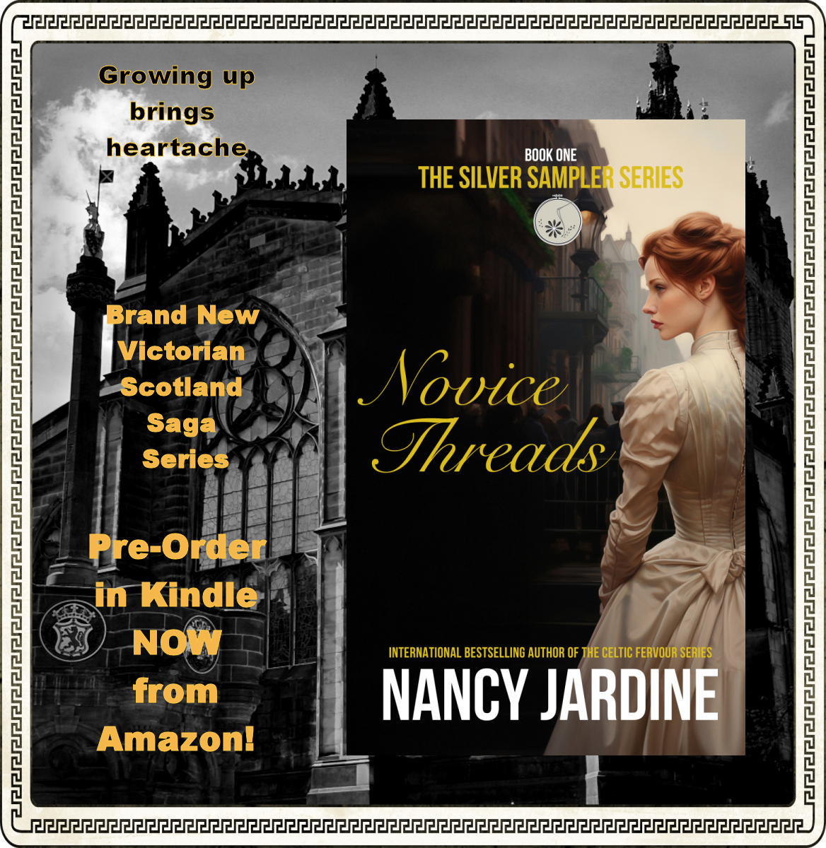 Brand New Saga Fiction Series
PRE-ORDER Novice Threads in Kindle £1.99!
Set in Victorian Scotland, meet young Margaret Law whose life takes an unexpected turn, or two, and more! 
#comingofagefiction #sagafiction #HistoricalFiction 
mybook.to/NTsss