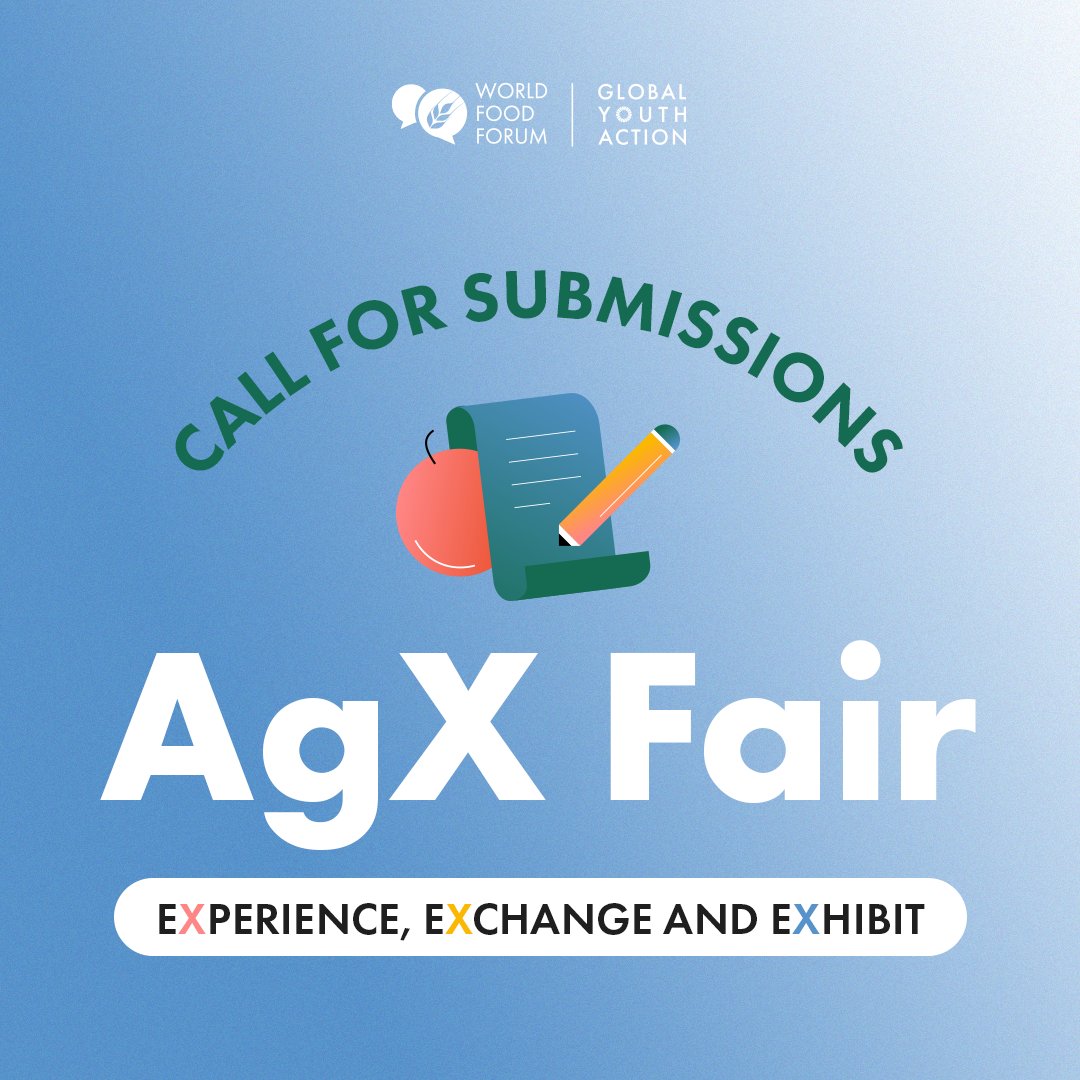 📣Calling all young agrifood changemakers! Showcase your project at World Food Forum's AgX Fair, a place to exchange ideas and experience global projects! 👉Register now: world-food-forum.org/education/agx-…