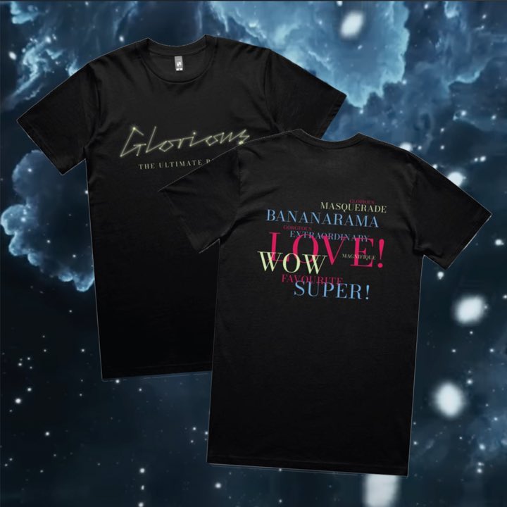 Celebrate your GLORIOUS evening @LondonPalladium in style with these new T-shirts, commissioned especially for these shows🌹 Both T-shirts have prints on front and back and available in limited quantities – fist come first served!💫