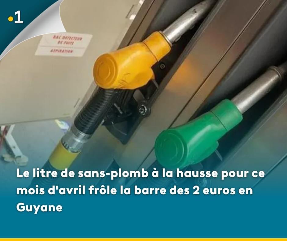 ⛽️ Une mauvaise nouvelle pour les automobilistes guyanais, l'essence sans-plomb continue d'augmenter. Il faudra ajouter 7 centimes supplémentaires par litre soit 1,99€. La barre des 2€ est pratiquement atteinte. + de détails ici ▶️ la1ere.francetvinfo.fr/guyane/le-litr…