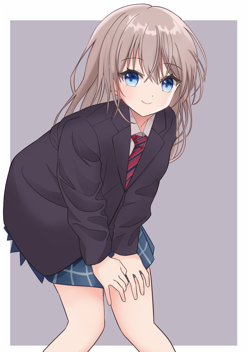 #絵描きさんと繋がりたい 
#イラスト好きさんと繋がりたい 
「ねえ何してるの？」
前かがみで声をかけてきた制服女子描きました