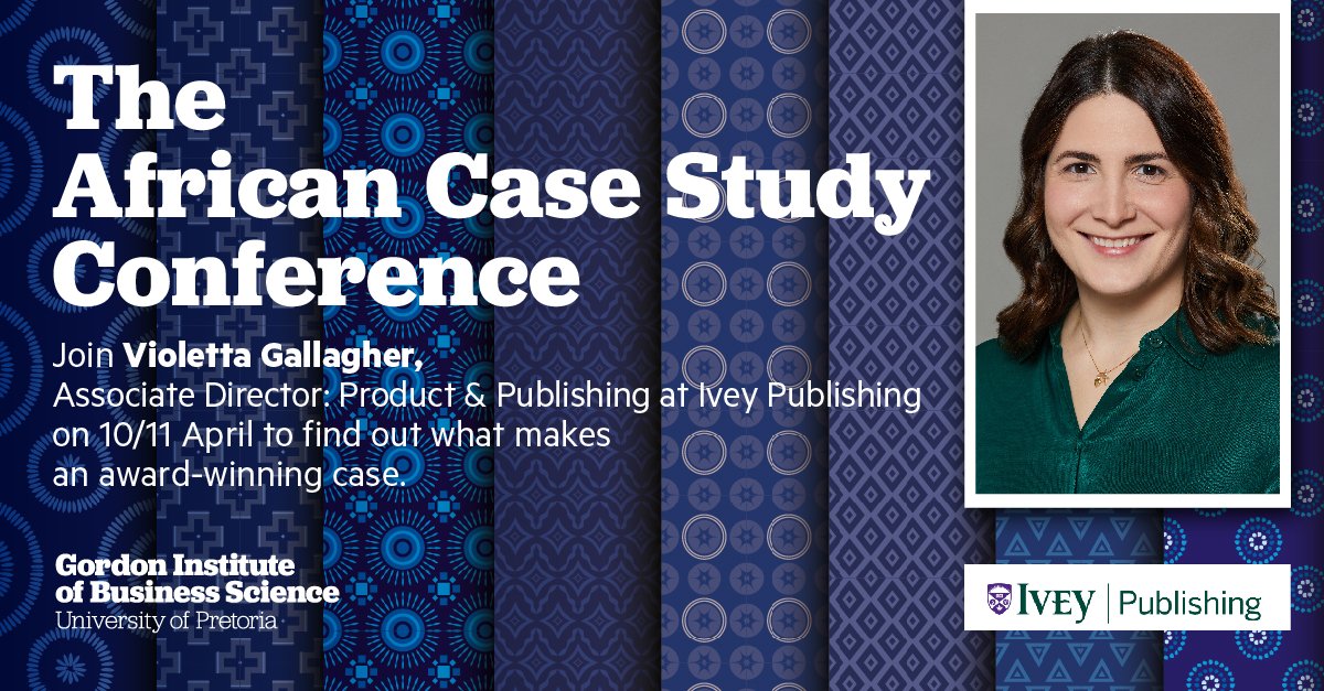 Join Violetta Gallagher, Associate Director: Product & Publishing @IveyPublishing as speaker at the African Case Study Conference 2024 hosted by GIBS Case Study Hub & Ivey Publishing. This powerful event is themed 'African Stories Matter.' >> gibs.co.za/news-events/ev…