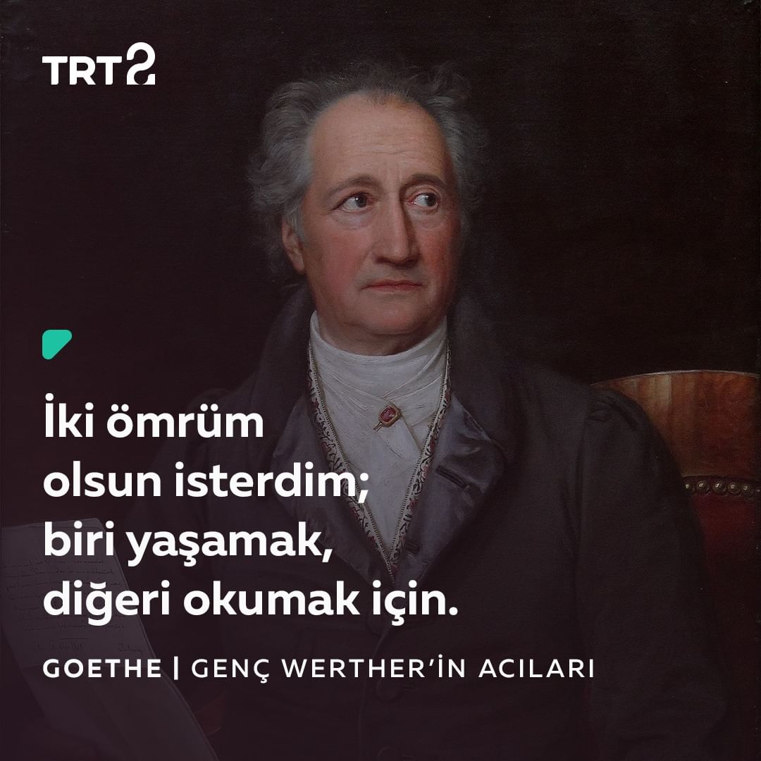 192 yıl önce hayatını kaybeden Alman hazerfen Goethe’nin, 25 yaşında ve iki haftalık bir zaman diliminde tamamladığı meşhur romanından alıntı 🔖 @trt2tv