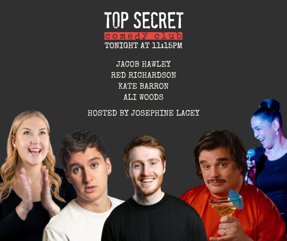 Our 7pm and 9pm shows have sold out. If you want to experience some fantastic comedy this Friday night, grab your tickets for our brilliant 11:15pm show. Limited tickets remain... thetopsecretcomedyclub.co.uk/events-listing…