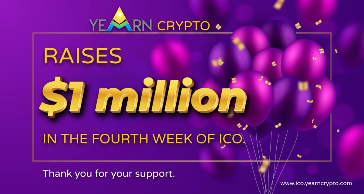 ⚡️MILESTONE ANNOUNCEMENT #3⚡️ Thank you all for being a part of our journey. 💜 Join our pre-sale now - ico.yearncrypto.com 🚀✨Reminder, Phase-1 ICO ends in 2 days. Act now!