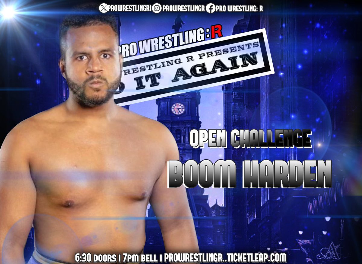 #OpenChallenge Match Wednesday, April 3rd ProWrestling:R presents Do It Again Pine Grove Civic Association 827 Jersey Avenue Gloucester City, NJ Wednesday April 3, 2024 Doors open at 6:30PM 7PM Bell Time. 🎟️- prowrestlingr.ticketleap.com/doitagain/ Use code #MANIAXL at checkout #ManiaWeek
