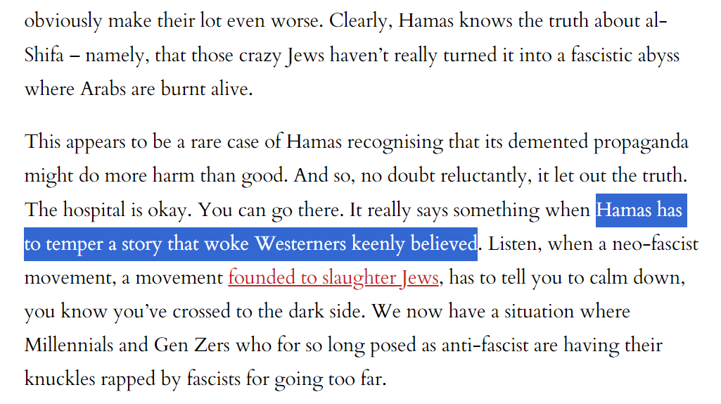 Repelsteeltje21's tweet image. Goed stuk👇 over de gretigheid van westerse #activisten om elke lasterlijke roddel over #Israël te geloven.
#Hamas(!) moest ingrijpen om duidelijk te maken dat die #verkrachting door #IDFsoldaten verzonnen was.
Hoe ver ben je dan heen als activist?🙄
spiked-online.com/2024/03/27/the…
