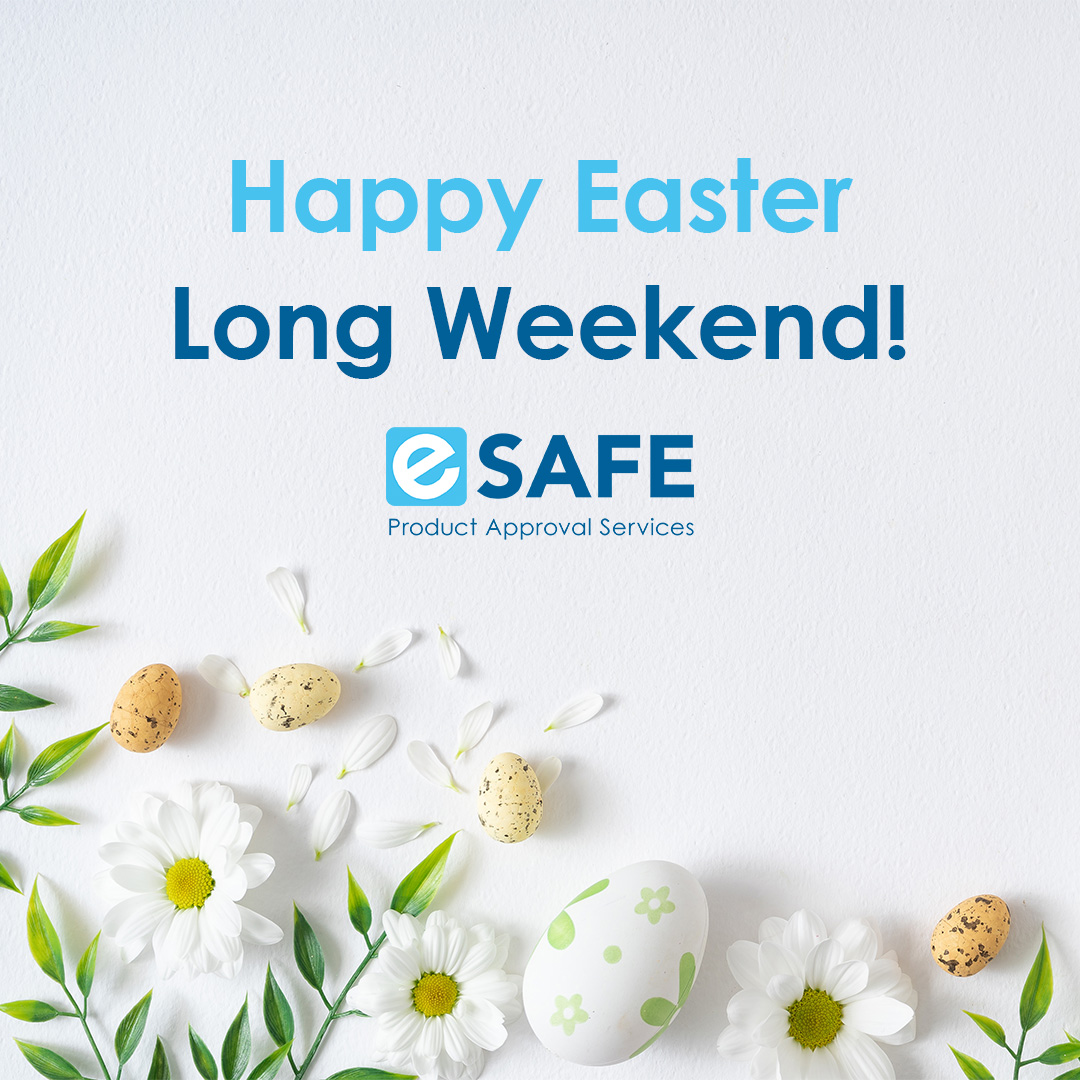 We're closed today to observe Good Friday and celebrate the Easter Long Weekend. Have a fantastic holiday!

Happy Easter!

#eSAFE #ElectricalSafety #ProductApproval #Electrician #SafetyStandards #ServiceBeyondStandard #FieldEvaluation #OnsiteApprovals #HazardousLocations
