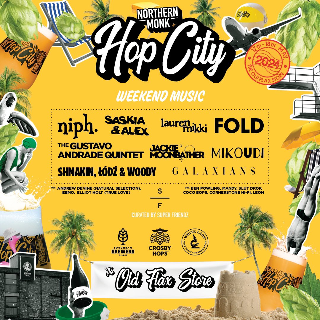 🎸 MUSIC 🎸 This year for Hop City, we’ve called upon our good pals over at @superfriendzlds to put together a truly spectacular lineup for 2024! Check our Instagram for the full line-up breakdown, and see the day splits below 👉🎤🎷