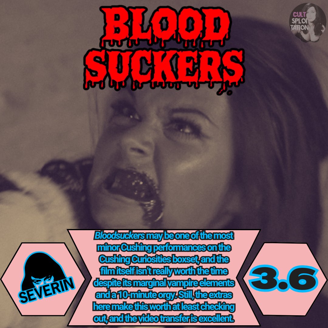 We review BLOODSUCKERS, part of @SeverinFilms' Cushing Curiosities boxset, at the link below! #bluray #cultfilms #horrormovies cultsploitation.com/bloodsuckers-b…